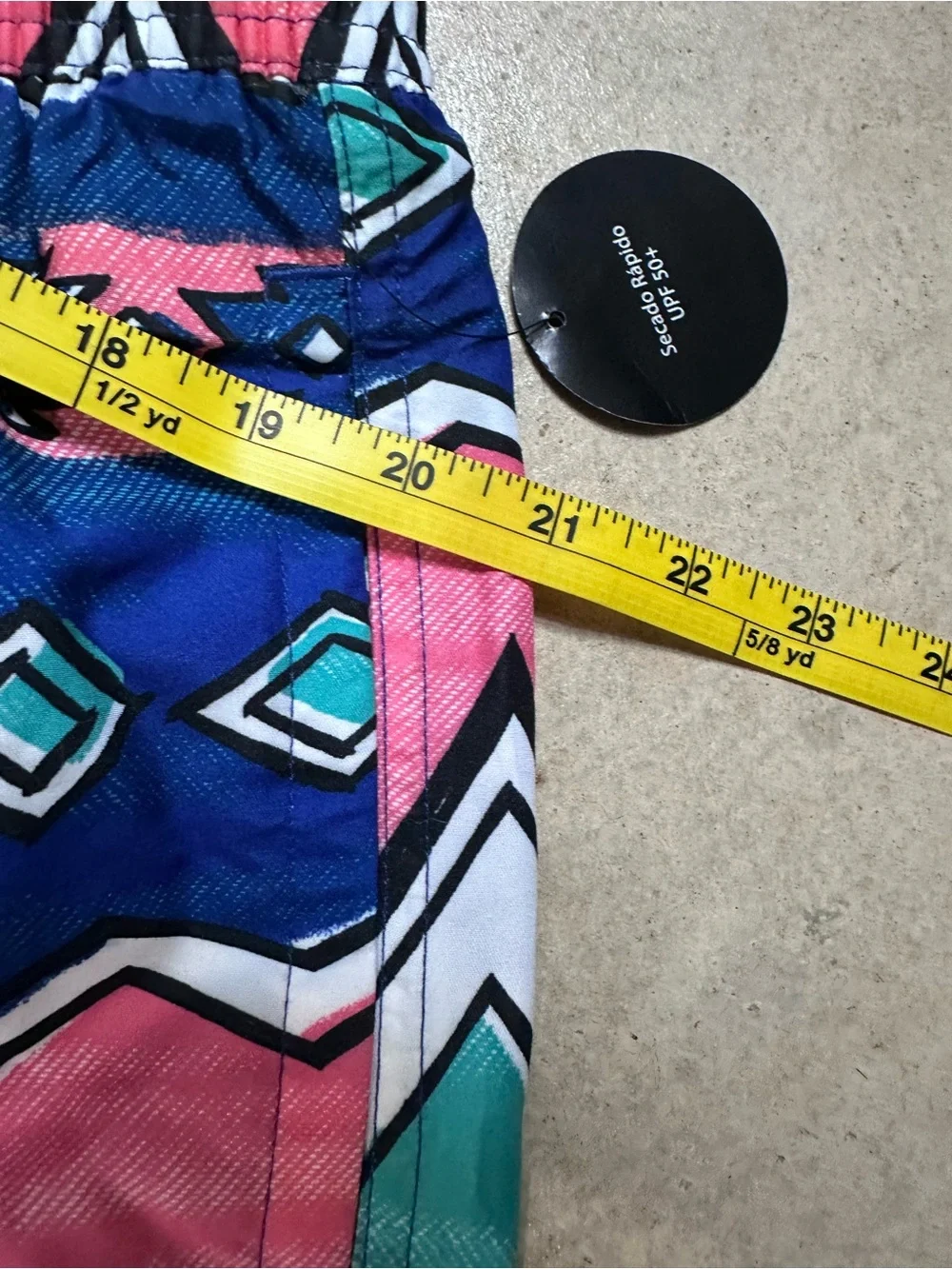 NWT Men’s Swim Trunks LG 36-38 Blue Pink Aztec Print Mesh Lined No Boundaries